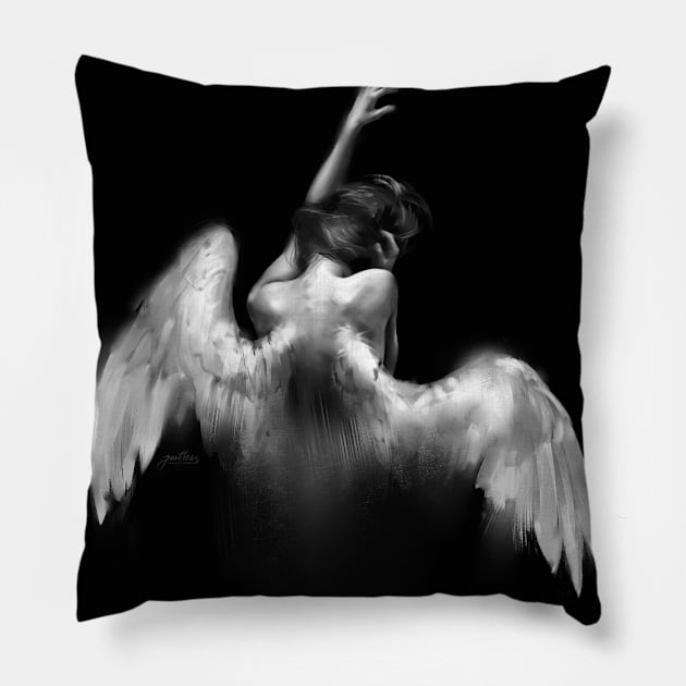 broken angel Pillow by jwitless.art