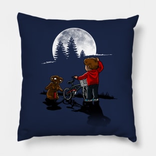 Funny Extraterrestrial Alien 80's Movies Cycling Cartoon Pillow