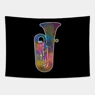 Tuba Silhouette: Watercolors Tapestry