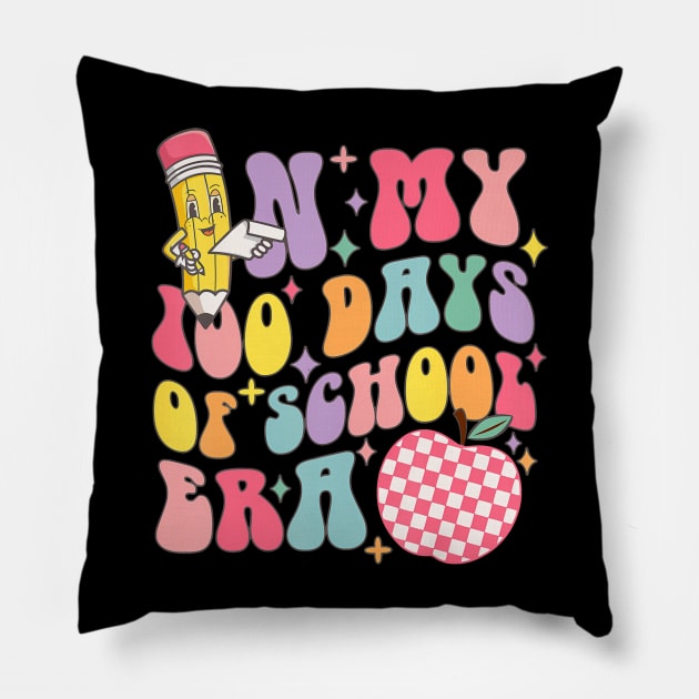 In My 100 Days of School Era Retro 100th Day of School Pillow by Saboia Alves
