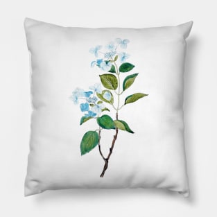 vintage blue hydrangea flowers Pillow