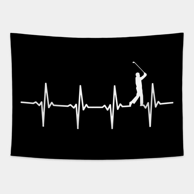 Golf Heartbeat Gift For Golfers & Golf Players Tapestry by OceanRadar