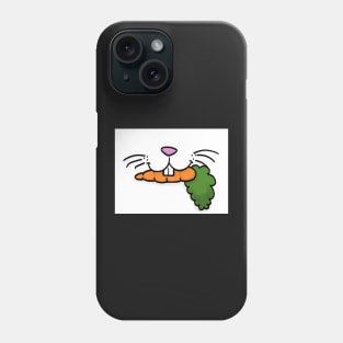 Bunny Mouth With Carrot Face Mask (White) Phone Case