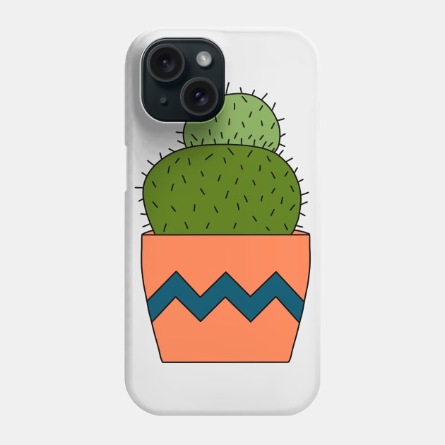 Cute Cactus Design #197: Round Cactus In Pot Phone Case by DreamCactus