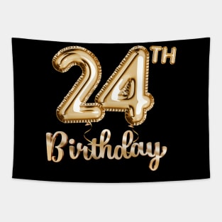 24th Birthday Gifts - Party Balloons Gold Tapestry