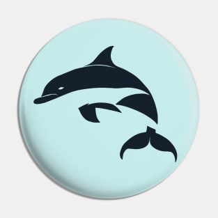 Black and White Dolphin Pin