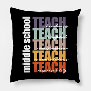 Middle School Teach Middle School Teacher Back To School Pillow