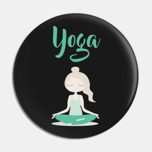 Young Yoga Lady sitting in Lotus Position Pin