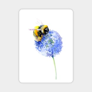 BUmblebee and Blue Flower Magnet