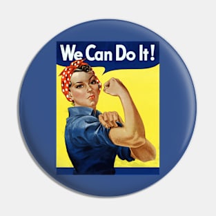 Comic Book Style Restored Rosie The Riveter WWII Print Pin