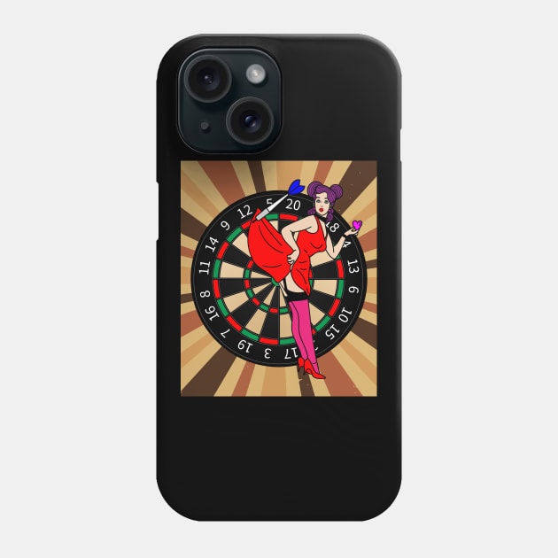 Dartboard Dart Player With Darts Arrows Phone Case by flofin