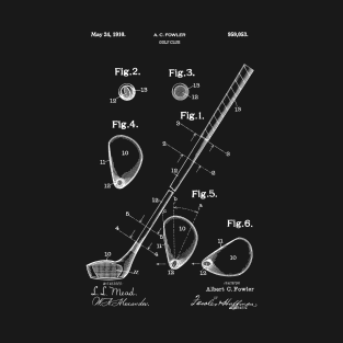 PATENT DRAWING / 1910 - Golf Club - white T-Shirt