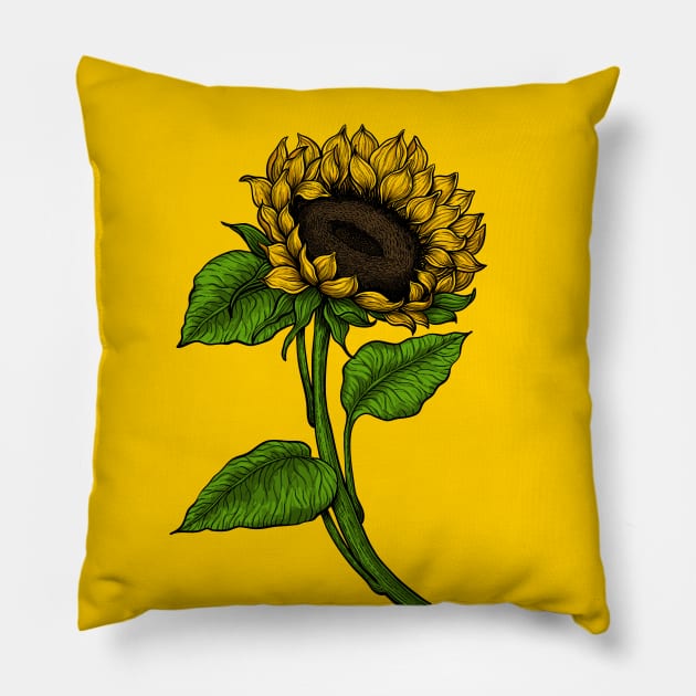 Sunflower 2 Pillow by katerinamk