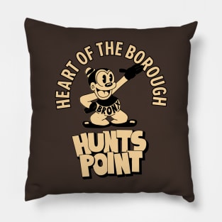 Hunts Point Bronx NYC - Comic-Style Neighborhood Vibe Pillow