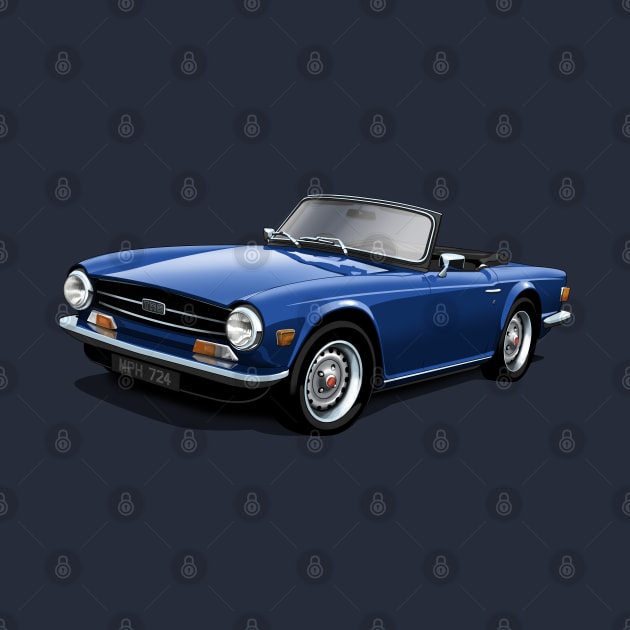 Triumph TR6 in dark blue by candcretro