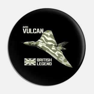 Avro Vulcan Bomber Jet Aircraft RAF UK Plane British Legend Merch Pin