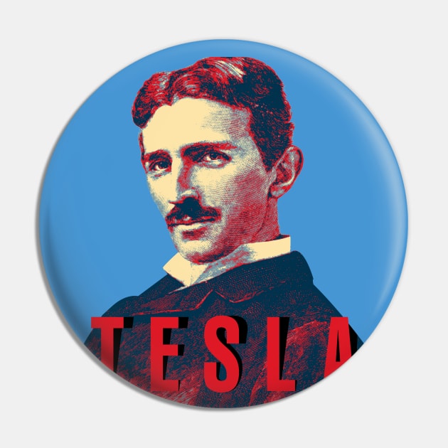 Nikola Tesla Pin by TEEVEETEES