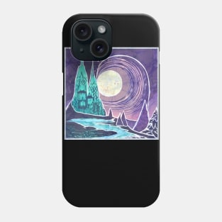 Moon Tree city in Batik Style Phone Case