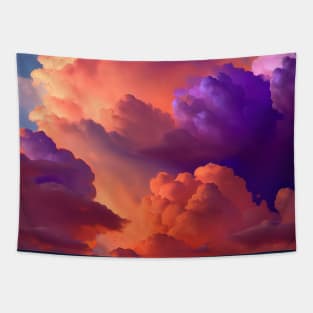 Purple and orange clouds Tapestry