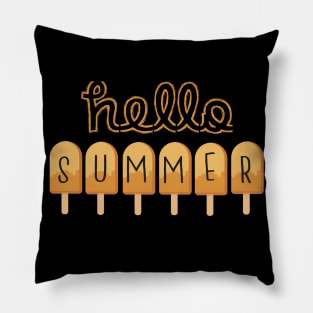 Hello Summer Retro Vintage Holiday Art Pillow