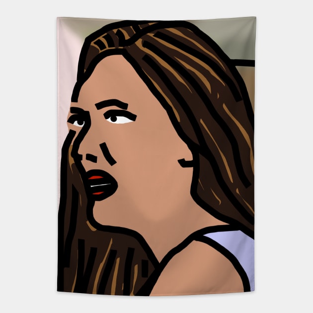 Distracted Boyfriend Meme Face of the Girlfriend Tapestry by ellenhenryart