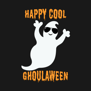 Happy Cool Ghoulaween Cool Ghost With Sunglasses T-Shirt