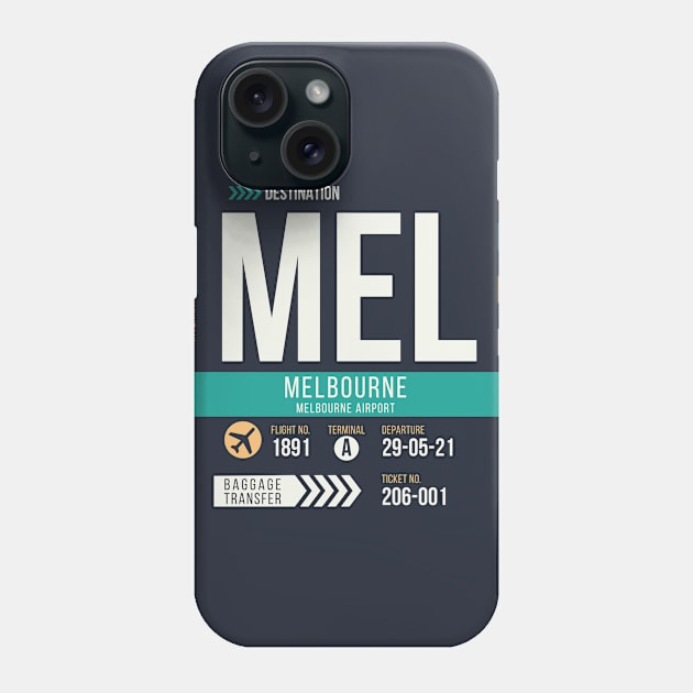 Melbourne (MEL) Airport Code Baggage Tag Phone Case by SLAG_Creative