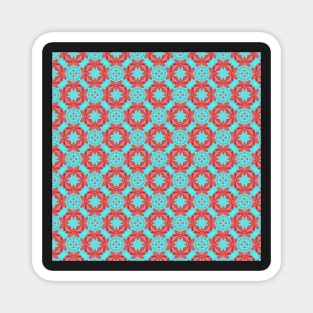 Fresh blue and red flower spring pattern Magnet