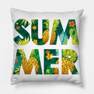 Summer Fonts Typography Pillow