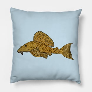 Pleco fish cartoon illustration Pillow