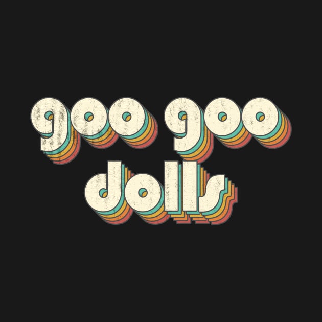 Vintage Goo Rainbow Letters Distressed Style by Cables Skull Design