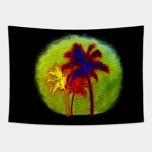 Many Colors Of Palm Trees Tapestry