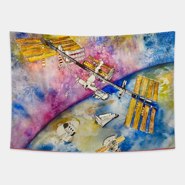 Space Station Tapestry by Cwang