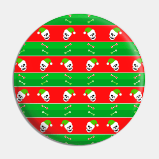 SKULLS With Christmas Stripes Pin