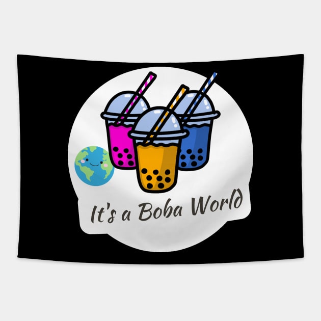 Boba Lover - It's a Boba World Tapestry by Sleepy Time Tales