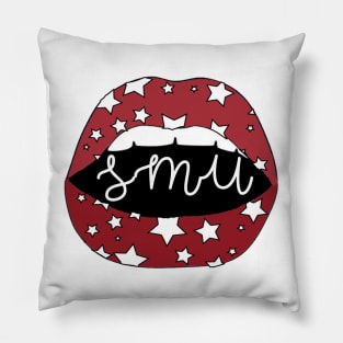 SMU Lips Red Stars Pillow