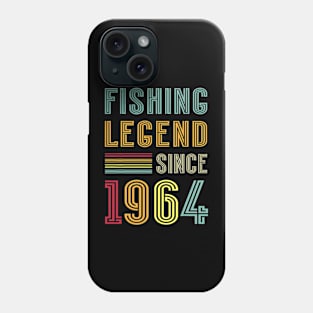 60th Birthday Fisherman Retro Vintage 1964 60 Years Fishing Phone Case