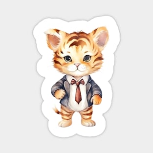 Bengal Tiger Wearing a Tie Magnet