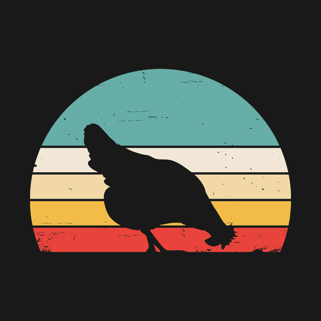 Retro Design Chicken Rooster Farmer Design by BlueTodyArt