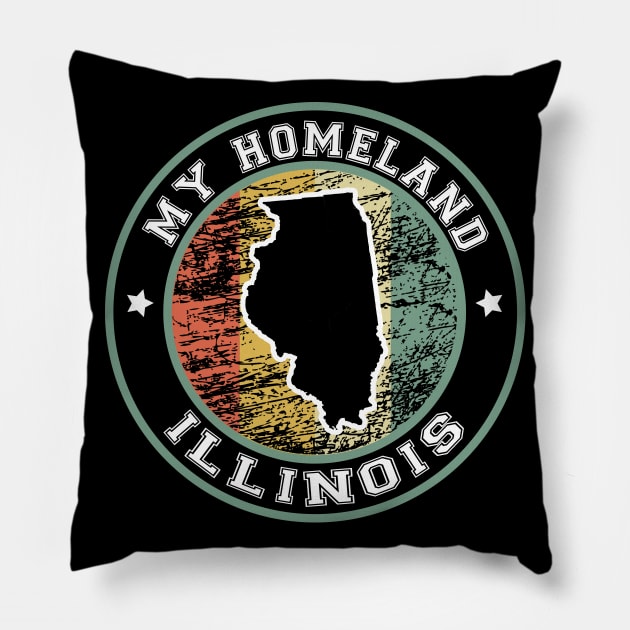 Homeland Illinois state USA vintage Pillow by LiquidLine