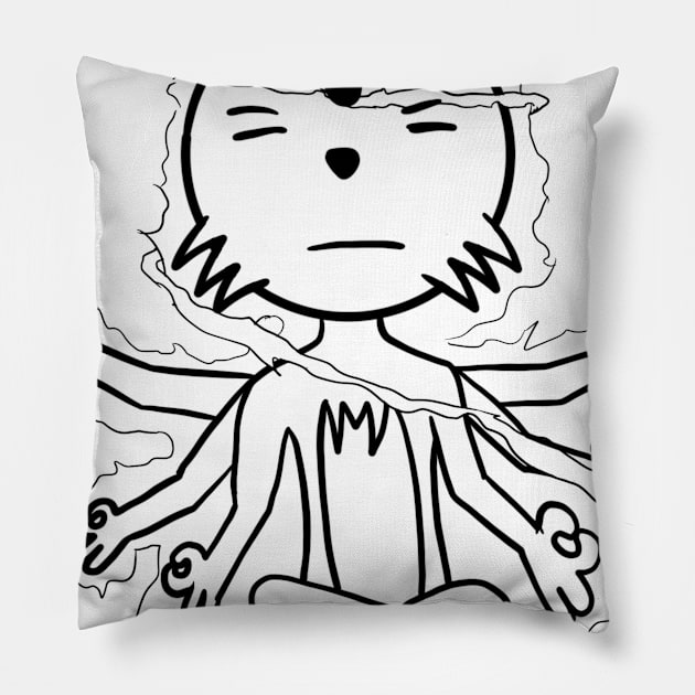 Trunks the Cat Inner Peace (Small Design) Pillow by Cartoon Wetworx