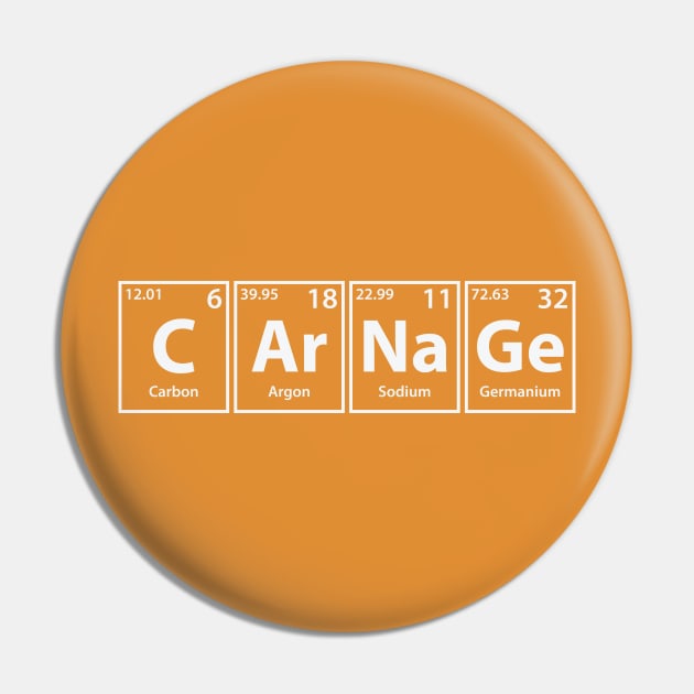 Carnage (C-Ar-Na-Ge) Periodic Elements Spelling Pin by cerebrands
