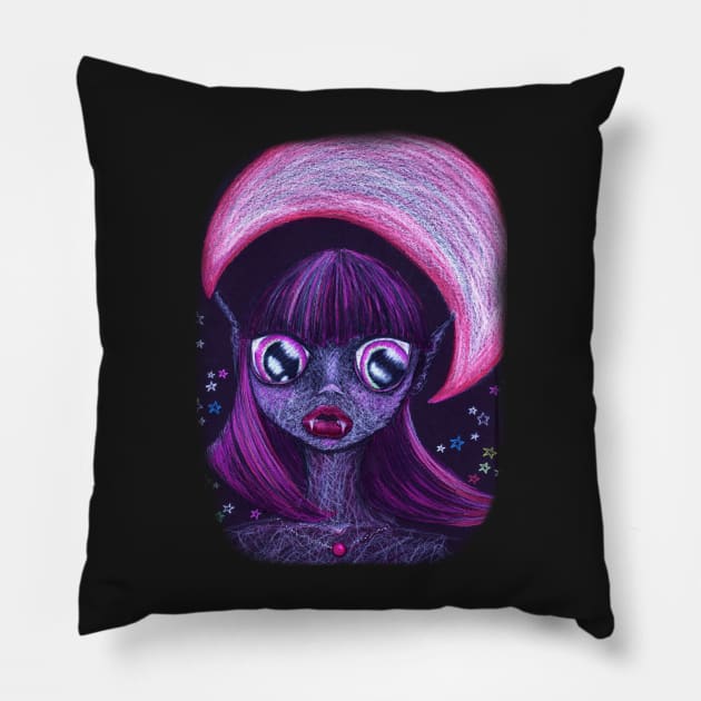 Halloween Teenage Vampire Girl Pillow by 1Redbublppasswo
