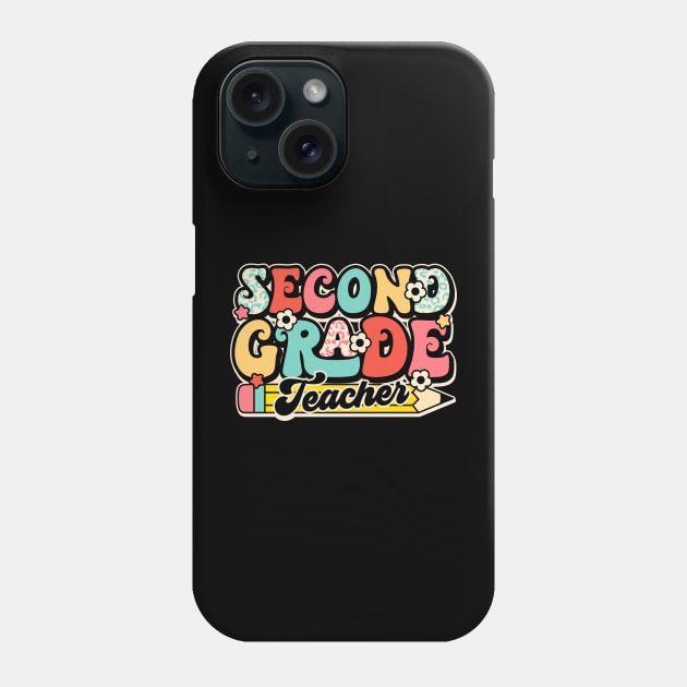 Retro Second Grade Teacher Flower Back To School For Boys Girl Phone Case by luxembourgertreatable