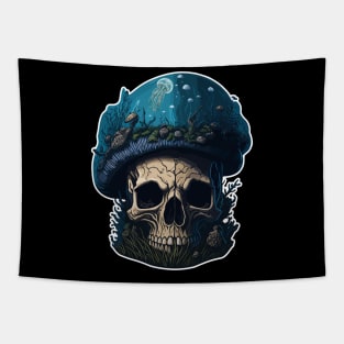 ocean shroom skull Tapestry