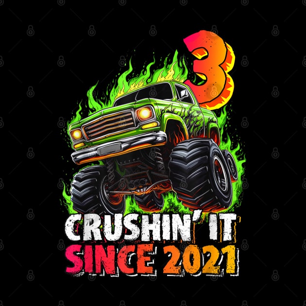 Monster Truck 3 Year Old Boys 3rd Birthday Party Born 2021 by elmiragokoryan