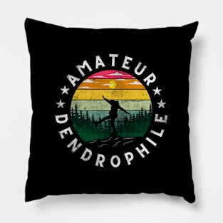 AMATEUR DENDROPHILE - TREE LOVER GRUNGE RETRO Pillow