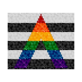 LGBT Ally Pride Pixel Flag Repeating Background T-Shirt