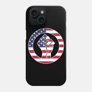 Black Lives Matter Fist Circled Flag America USA Phone Case