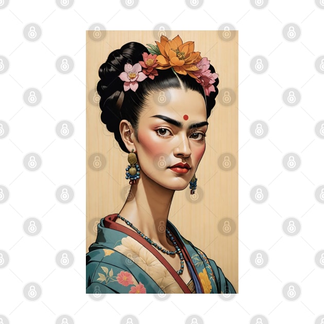 Frida's Eastern Blossom: Eastern-Inspired Portrait by FridaBubble
